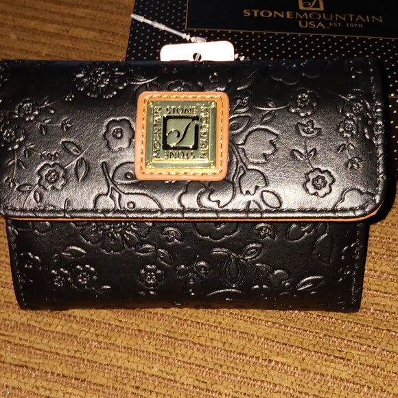 NWT Stone Mountain Spring Bloom Embossed Bonded Leather Wallet in Gift Box - Picture 10 of 13